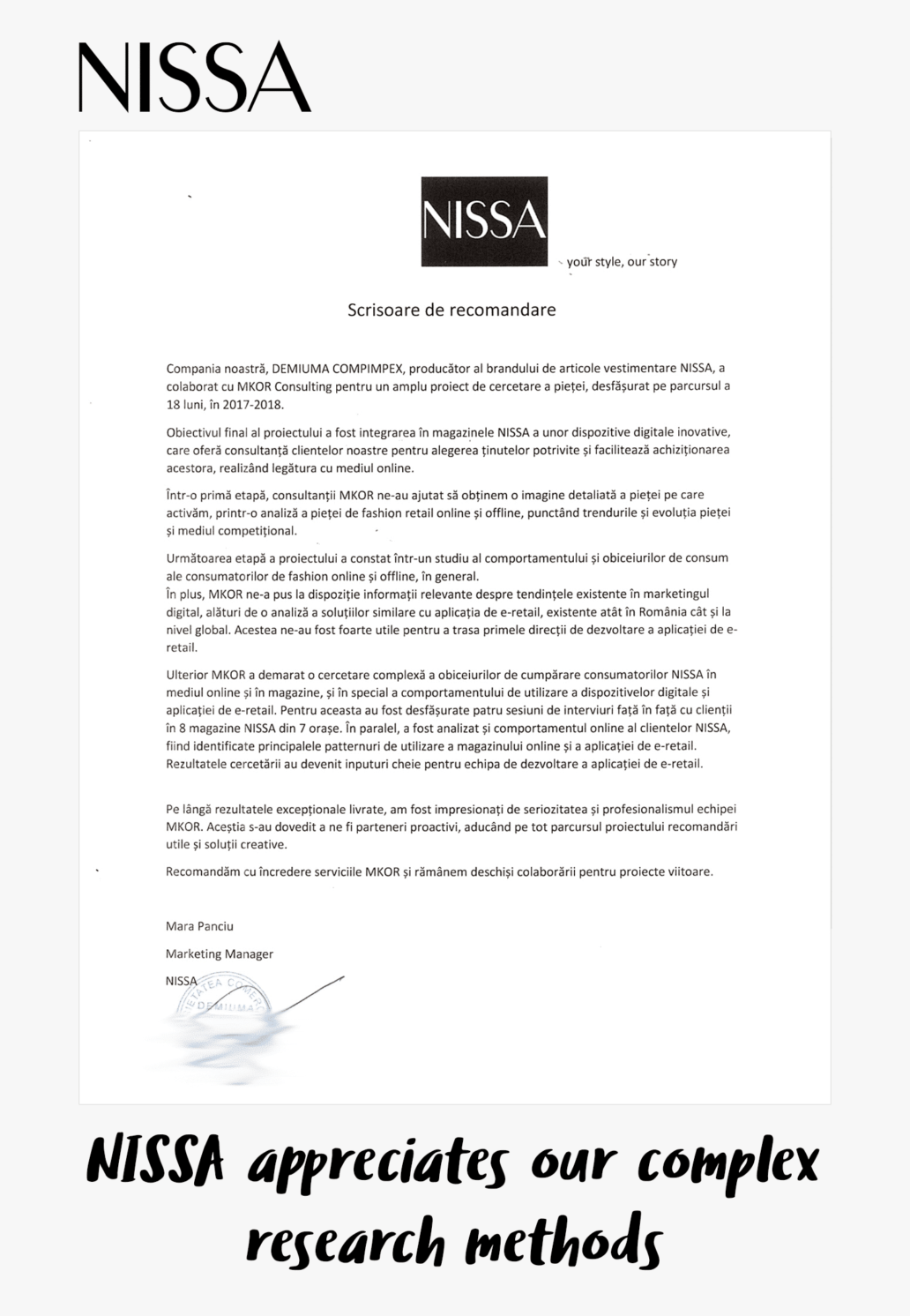 nissa fashion research testimonial