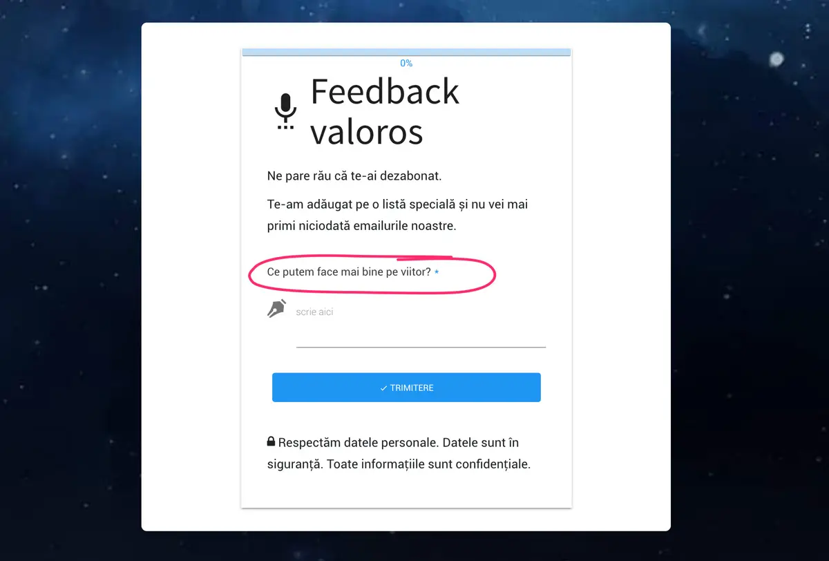 feedback-dezabonare