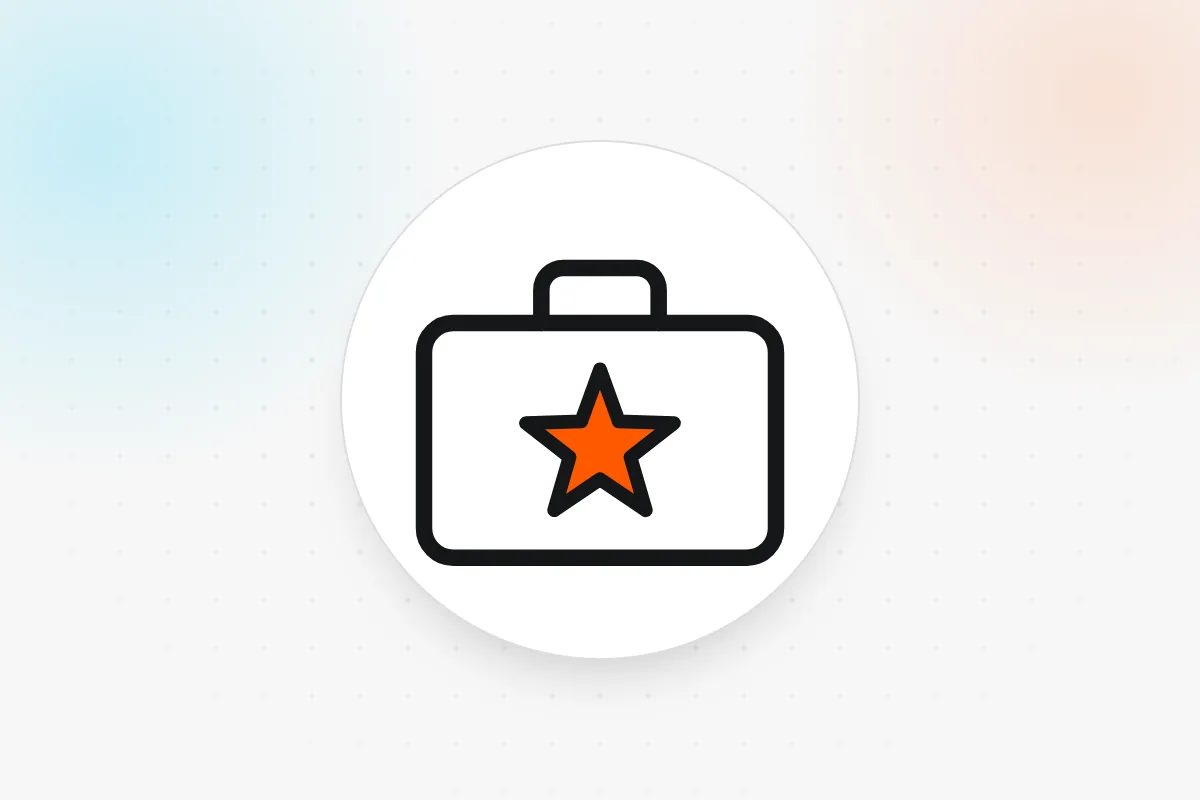 Pictogramă brand de angajator: servietă cu o stea