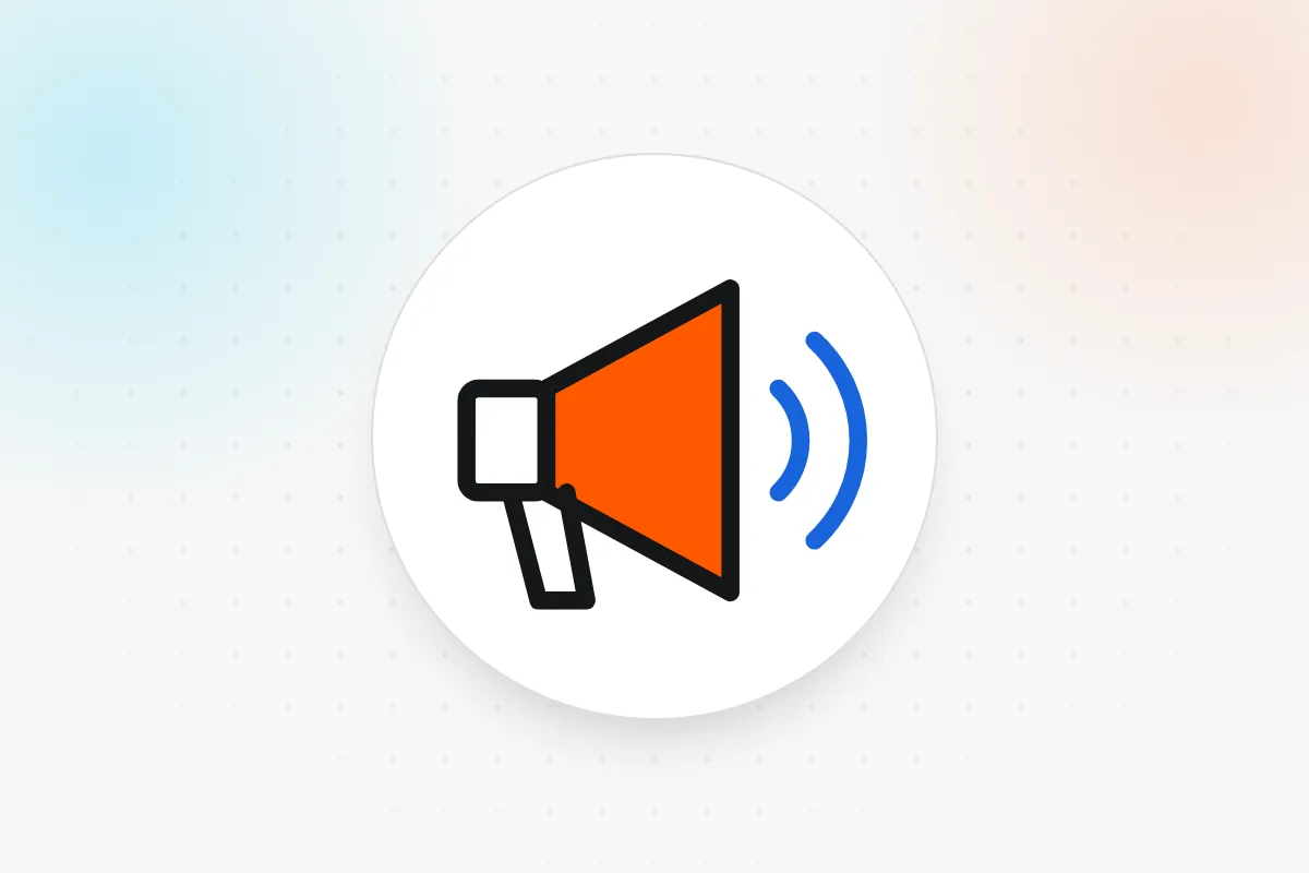 Pictogramă notorietate de brand: megafon cu unde sonore